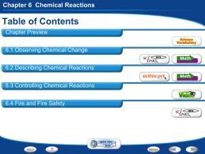 Chapter 6 Chemical Reactions Rates of Chemical Reactions