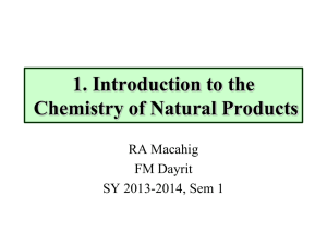 1. Introduction to Natural Products Chemistry