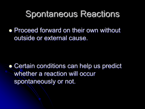 Spontaneous Reactions are