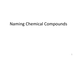 Naming and Writing Formulas for Chemical Compounds