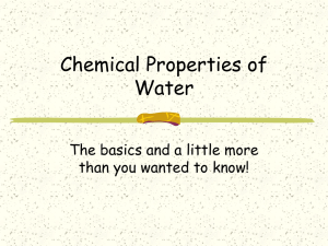 Chemical Properties of Water