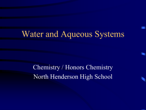 Water and Aqueous Systems - North Henderson High School