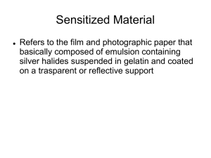 sensitized material and developing process
