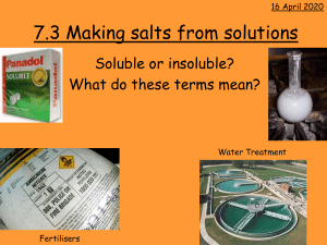 7.3 Making salts from solutions