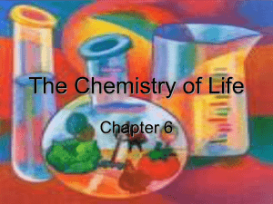 UPCO: Chapter 6- Chemistry of Living Things