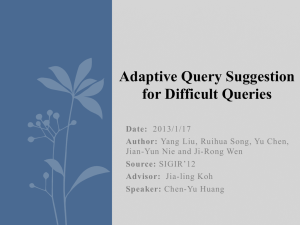 Adaptive Query Suggestion for Difficult Queries