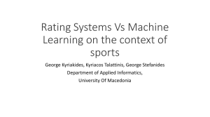 Rating Systems Vs Machine Learning on the context of