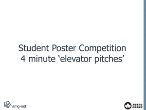 Student `elevator pitch` presentations - NSMG-Net
