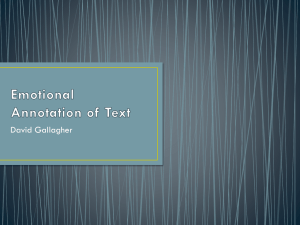 Emotional Annotation of Text
