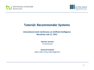 Dietmar Jannach - Recommender Systems