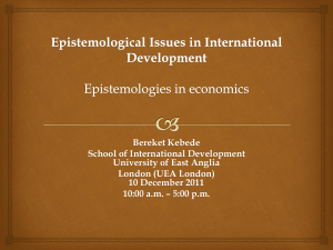 Epistemological Issues in International Development