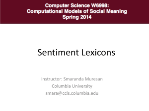Opinion Lexicon - Columbia University