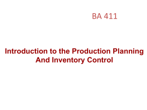 Chapter 2 - Introduction to the Production System and the Role of