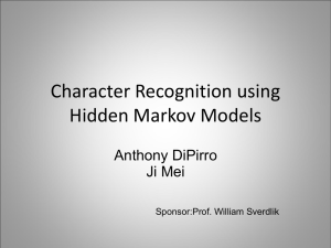 Character Recognition using Hidden Markov Models