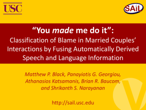 "You made me do it":Classification of Blame in Married Couples