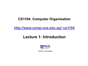 CS1104: Computer Organisation