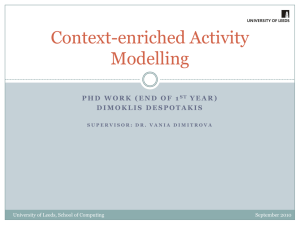 Context-enriched Activity Modelling