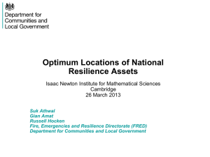 Optimum Locations of National Resilience Assets
