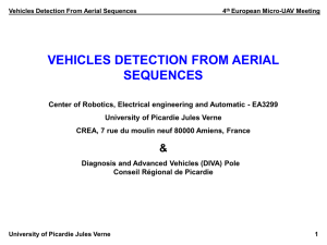 Vehicles detection from aerial sequences