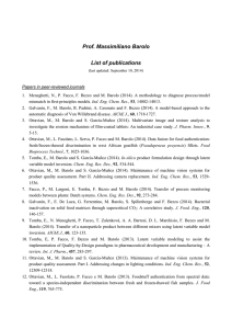 Prof. Massimiliano Barolo List of publications