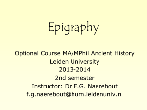 Epigraphy - Teach and Text