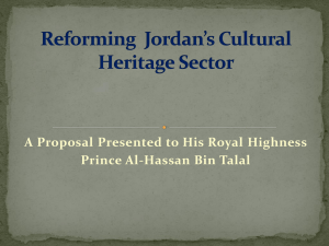 Reforming Jordan`s Cultural Heritage Sector