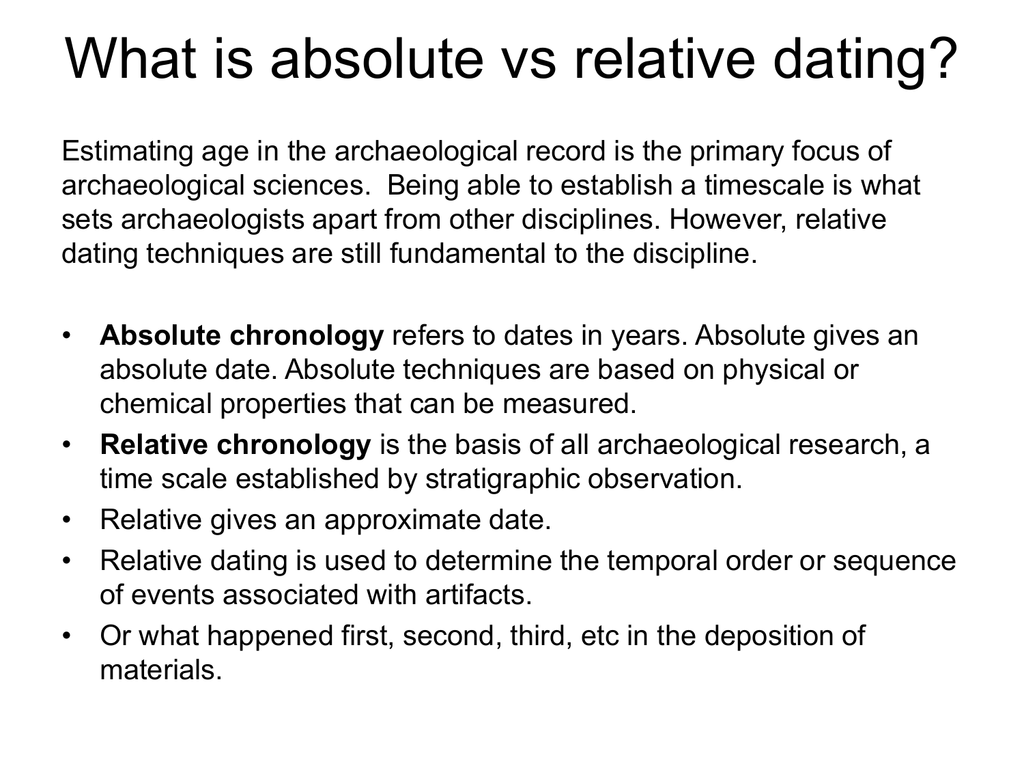 Relative and absolute age dating