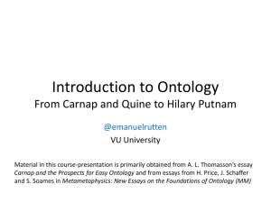 From Carnap and Quine to Hilary Putnam