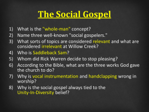 The Social Gospel – PowerPoint Slides