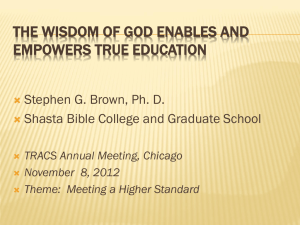 The wisdom of god enables and empowers true education