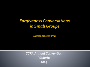 Forgiveness Conversations in Small Groups