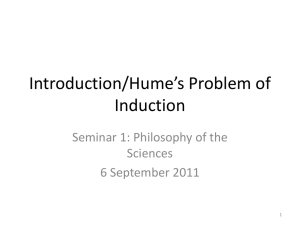 Introduction/Hume*s Problem of Induction