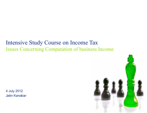 Issues Concerning Business Income 4th July 2012, CA Jatin Kanabar
