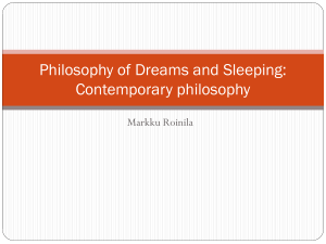 Contemporary philosophy of dreams