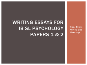 Writing essays for ib psychology papers 1 & 2