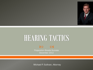 Hearing Tactics – PowerPoint Presentation