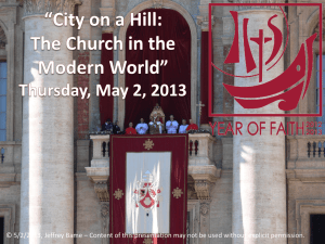 City on a Hill: The Church in the Modern World