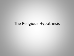 The Religious Hypothesis - The Richmond Philosophy Pages
