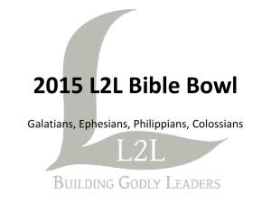 Bible Bowl Questions - Booneville Church of Christ