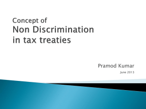 Concept of Non Discrimination in tax treaties