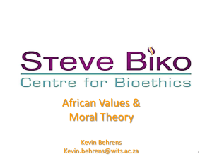 African Values and Moral Theory