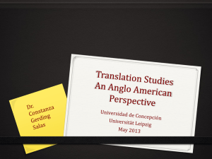 Translation Studies An Anglo American Perspective