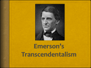 Emerson`s Transcendentalism Notes
