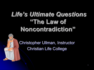 The Principle of Noncontradiction