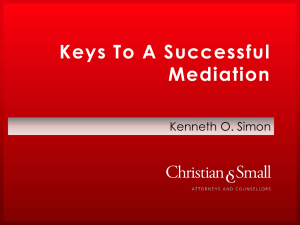 PPT - Keys to a successful mediation