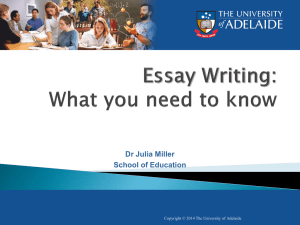 Essay Writing: What you need to know ppt