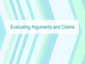 Evaluating Arguments and Claims PPT