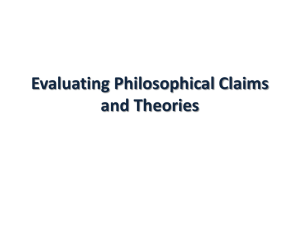 Evaluating Philosophical Claims and Theories