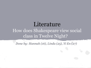 Literature How does Shakespeare view social class in Twelve Night?