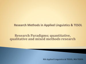 Paradigms & Qual Research